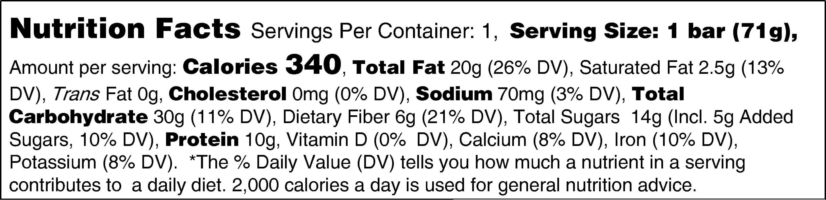 Almond Macadamia nutrition facts 2.5 oz